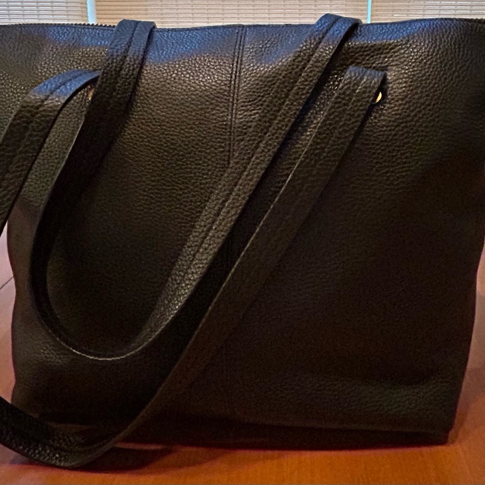 J. Crew, NWT, Devon Tote Bag,, 100% Leather, Color: Black